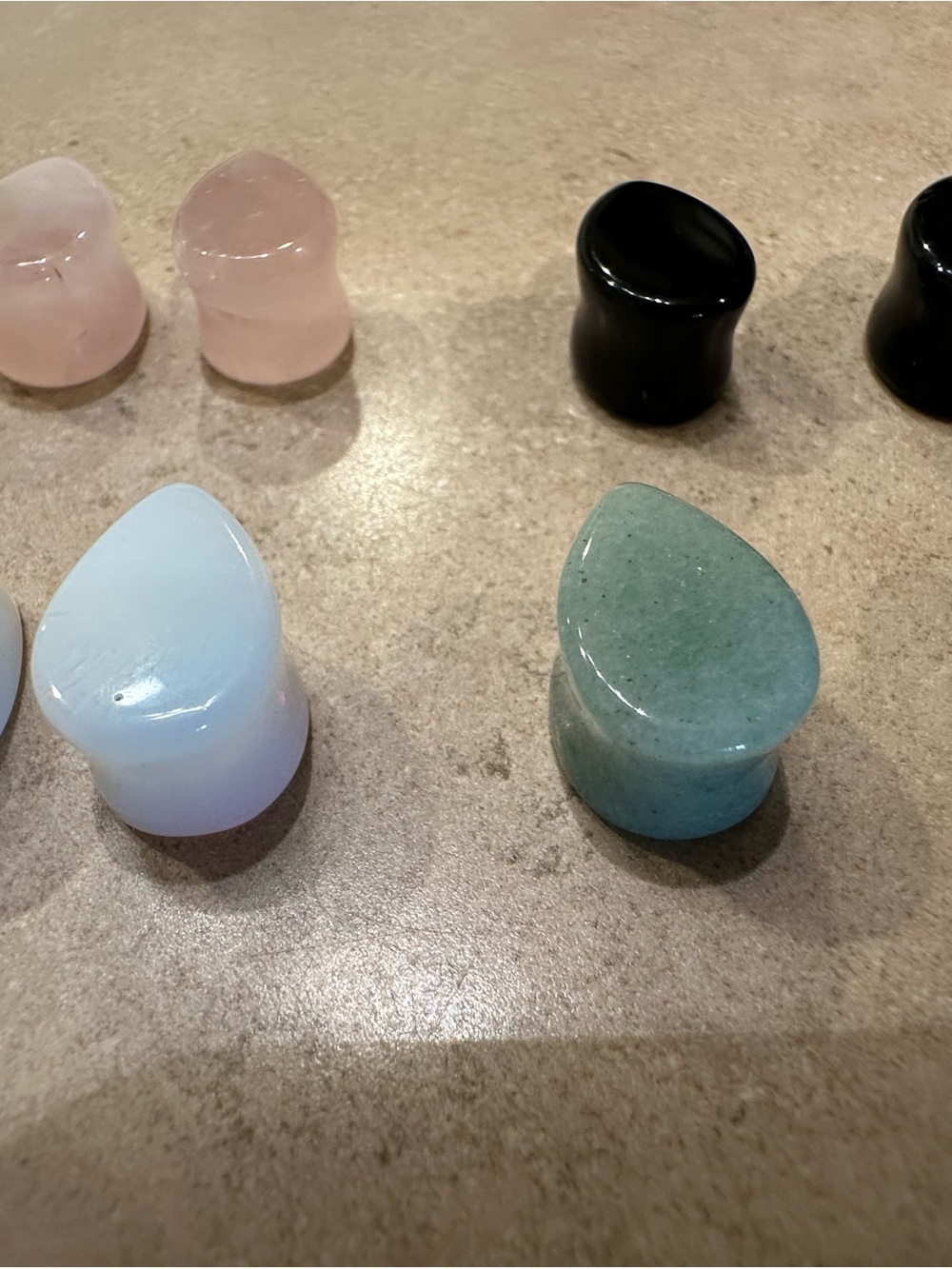 8mm teardrop gauges real stones lot of 8